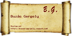 Buzás Gergely névjegykártya